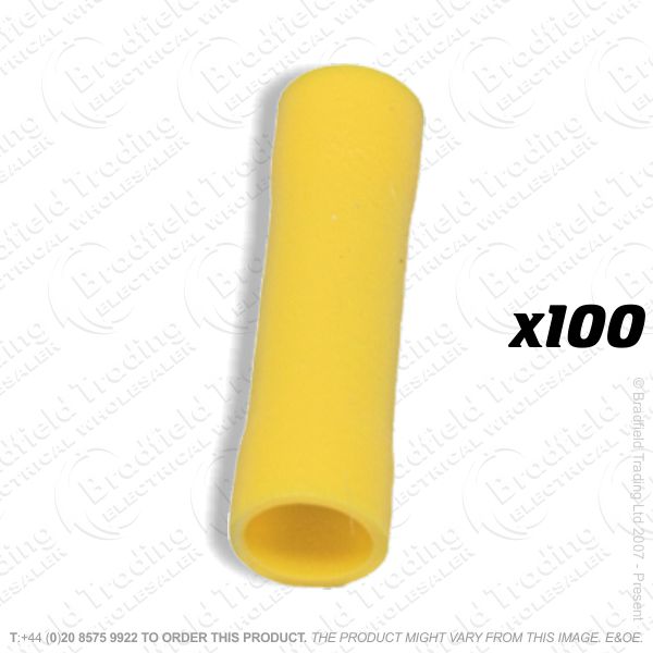 F17) Crimps Yellow 6mm Through Butt (100)