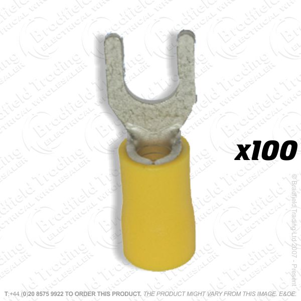 F17) Crimping yellow 6mm x5mm Spade Fork