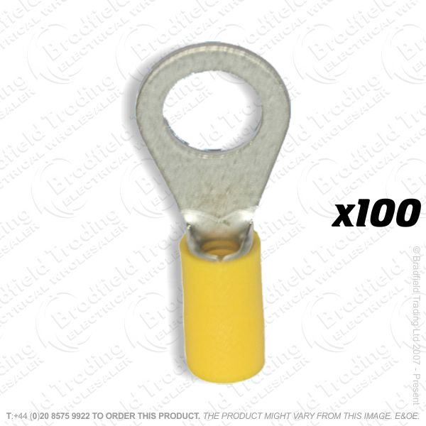 F17) Crimping yellow 6mm x5.3mm Ring (100)