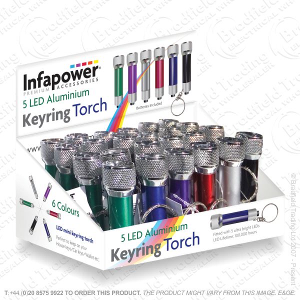 E41) 5LED Alum Keyring Torch INFAPOWER