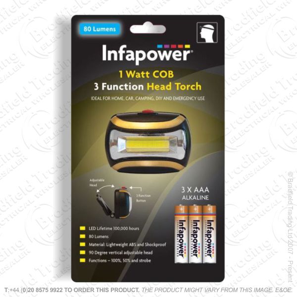 E43) 1W COB Head Torch INFAPOWER