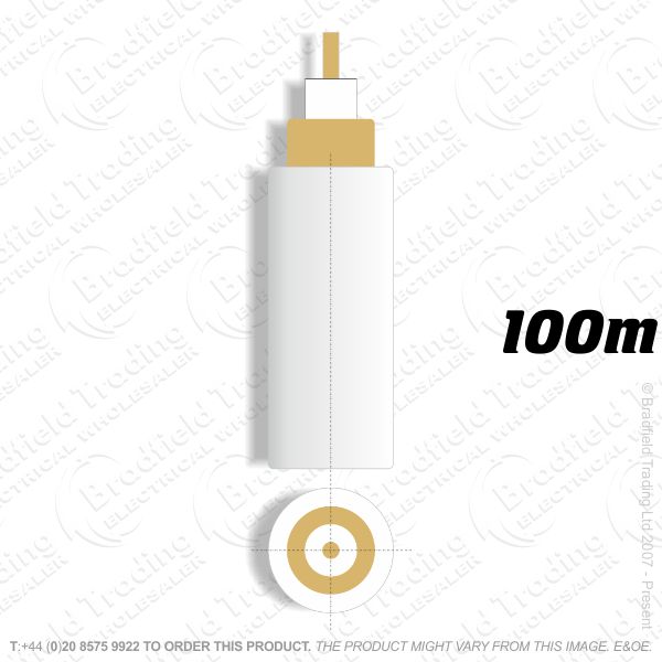 H09) Satellite Cable RG6 white 100M