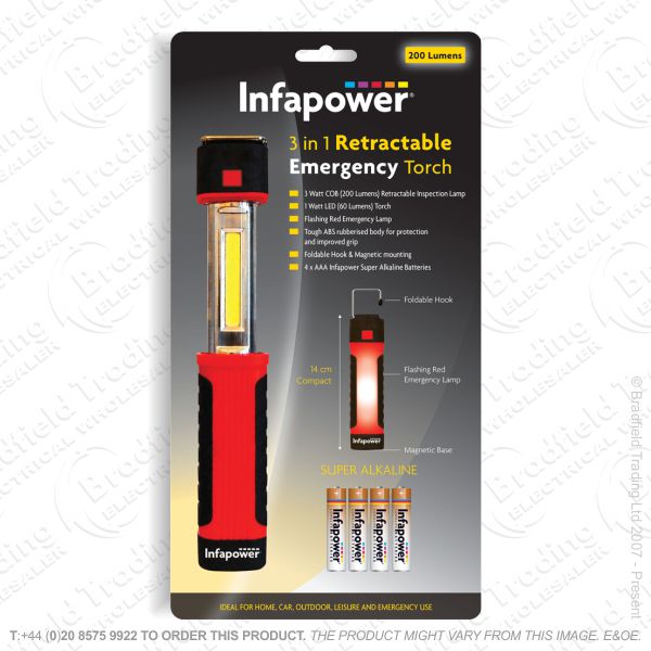 3in1 Retractable Emergency Torch INFAPOW