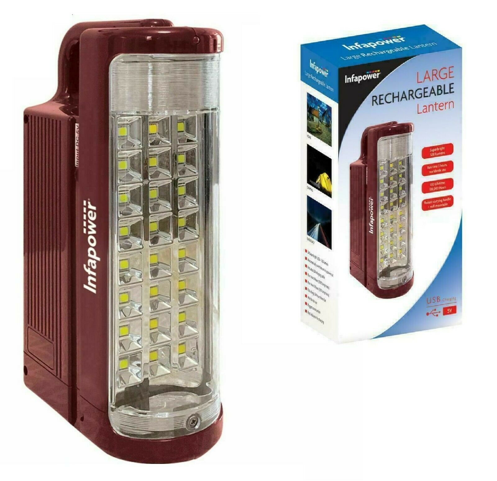 Compact 32LED Rechargable Lantern INFAPOWER