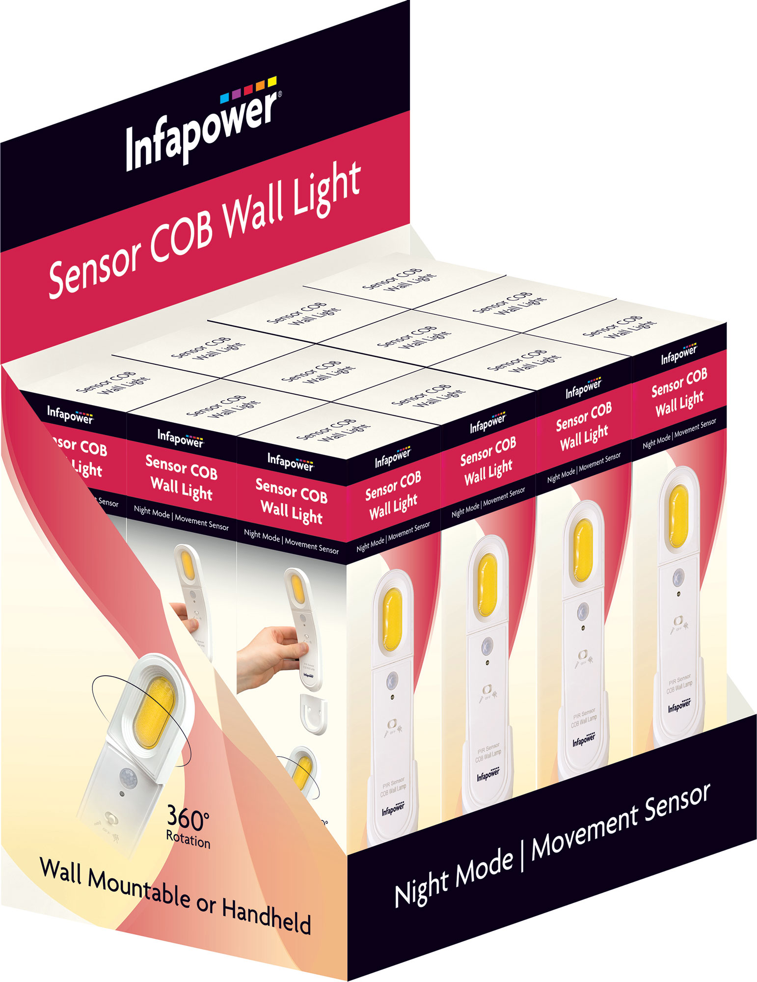 Sensor PIR COB Wall Light 3xAAA INFAPOER