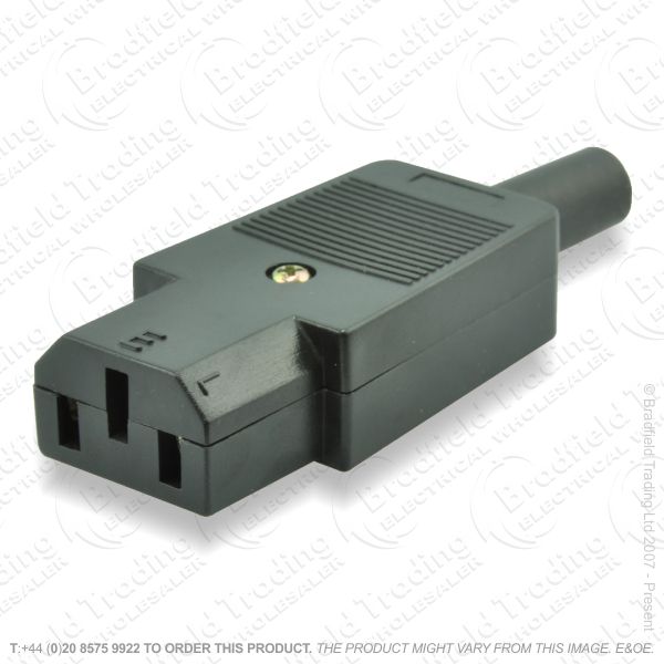 F03) Computer IEC Socket 6A 3pin black