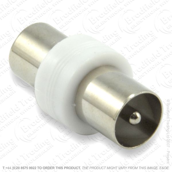 E31) Coupler Coax plug-pl Metal *Sold SINGLE*