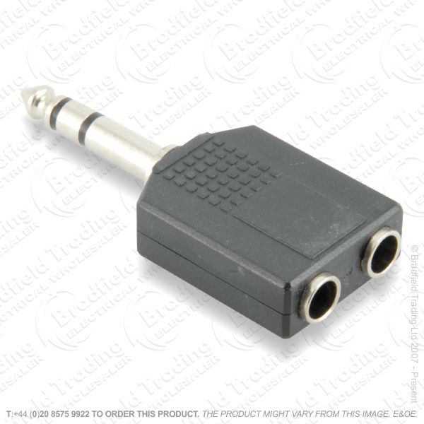 E24) Audio Adaptor Spliter 6.35 Stereo-2x6.35