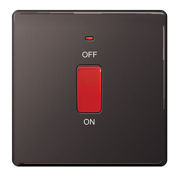 Switch Cooker 1Gang 45A BG Black Nickel | Bradfield
