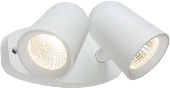 LED Floodlight White PIR 2x 9w IP65 Twin Roun