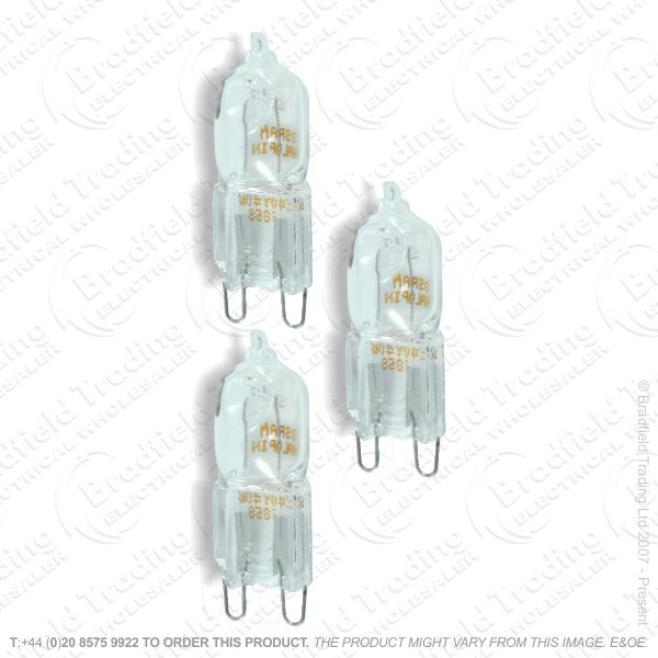 A57) Halopin 240V G9 clear 18W pk3 ECO