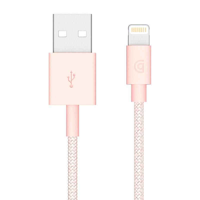 Iphone5/6/7 USB Cable 1M Braided Ros Gold GRI