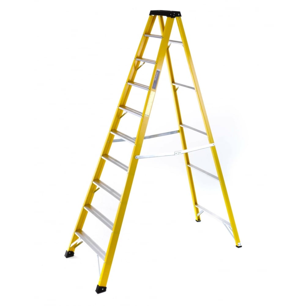 10Step Ladder Glassfibre Swing back steps