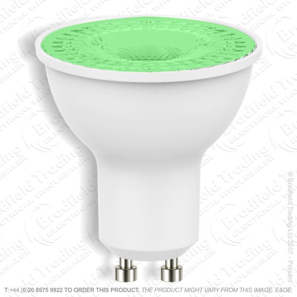 A42) LED 7W GU10 Dimmable Green 240V PROLITE