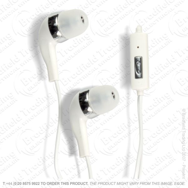 E22) FX Earphones Incl Mic   Remote White QVC
