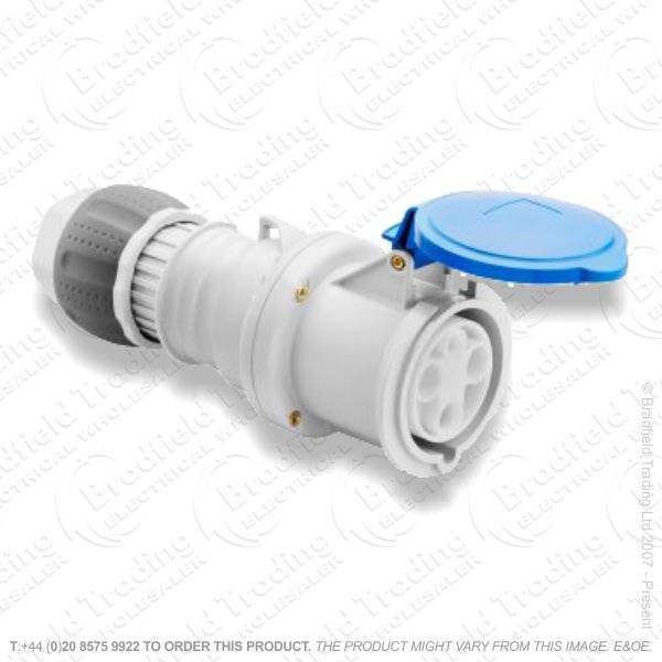 F06) Trailing Socket 63A 240v 3pin Blue IP44