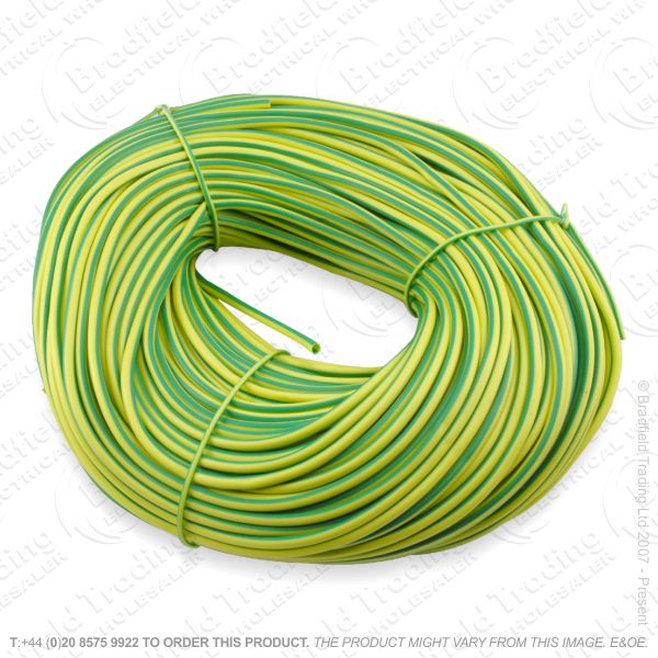 H04) Sleeving green/yellow 2mm 100M