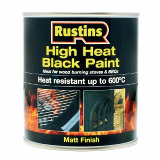 High Heat Black Paint 250ml RUSTINS
