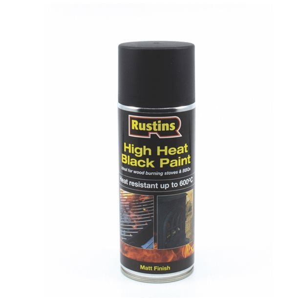 High Heat Black Spray Paint 400ml RUSTINS