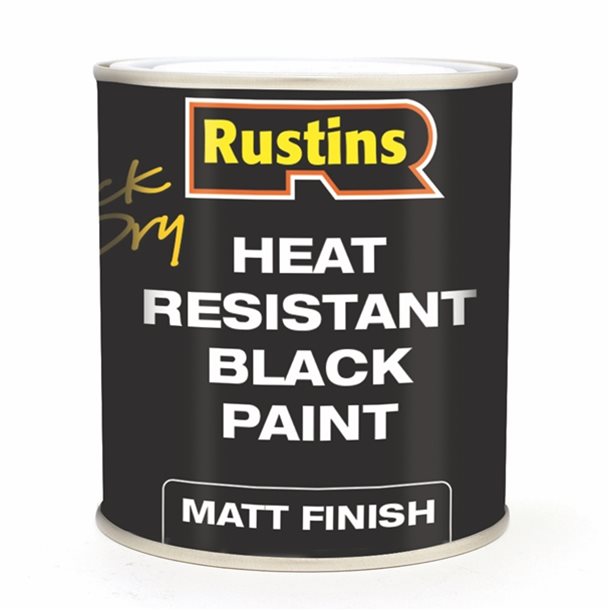 Heat Resistant Black Paint 250ml RUSTINS