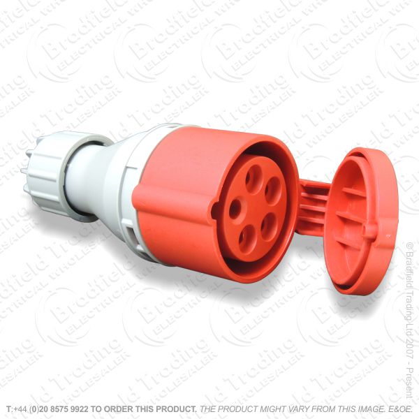 F06) Splash Proof Socket 16A 415v 5pin Red