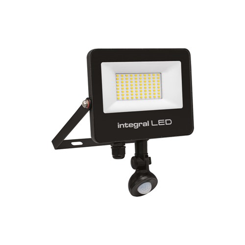 LED PIR Floodlig 50W 4k 5000Lm IP67 Black INT