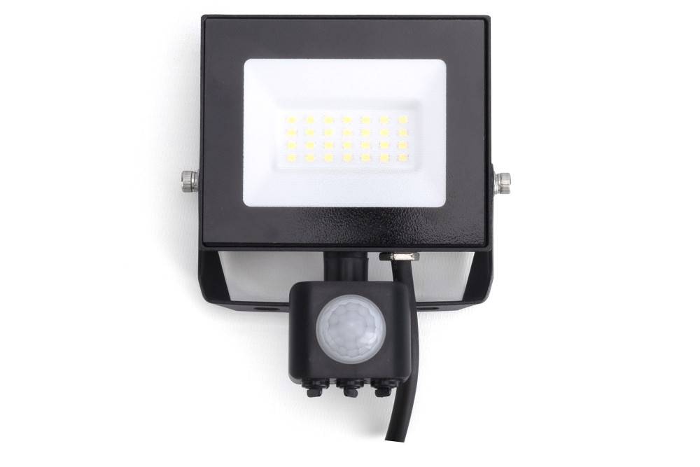 LED PIR Floodlig 20W 4k 5000Lm IP67 Black INT