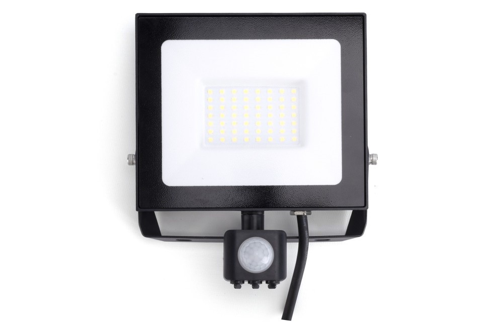LED PIR Floodlig 50W 4k 5000Lm IP67 Black INT