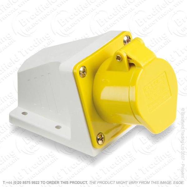 F06) Wall Socket Angle Surface 16A 110V Yello