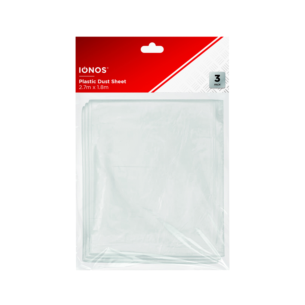 Plastic Dust Sheet 1.8M x 2.7M 3pc IONOS