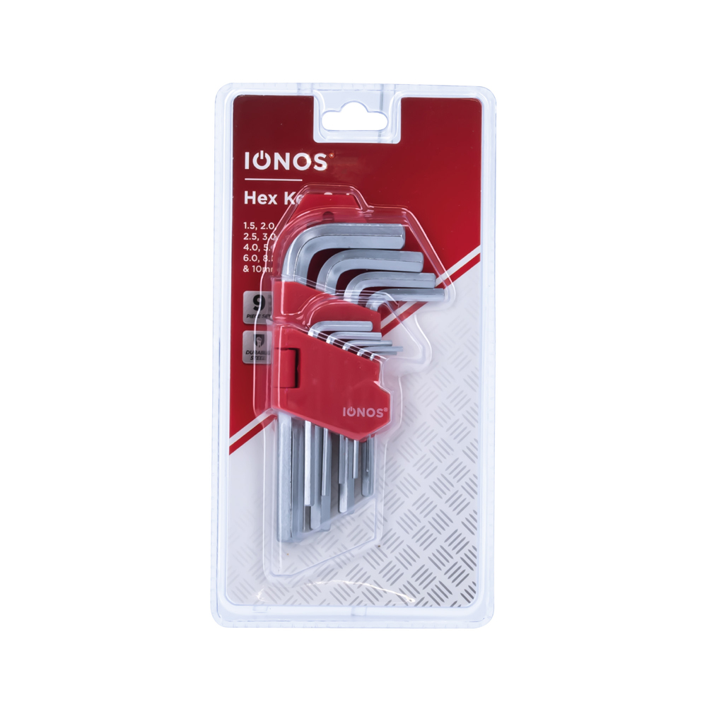 Allen Hex Key 9pc MM Set 1.5-10mm IONOS