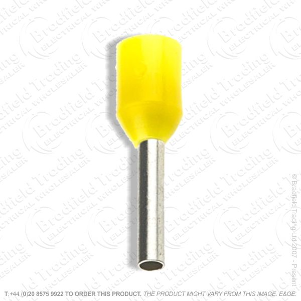 F18) Bootlace Ferrule Ins 1mm Yellow 100