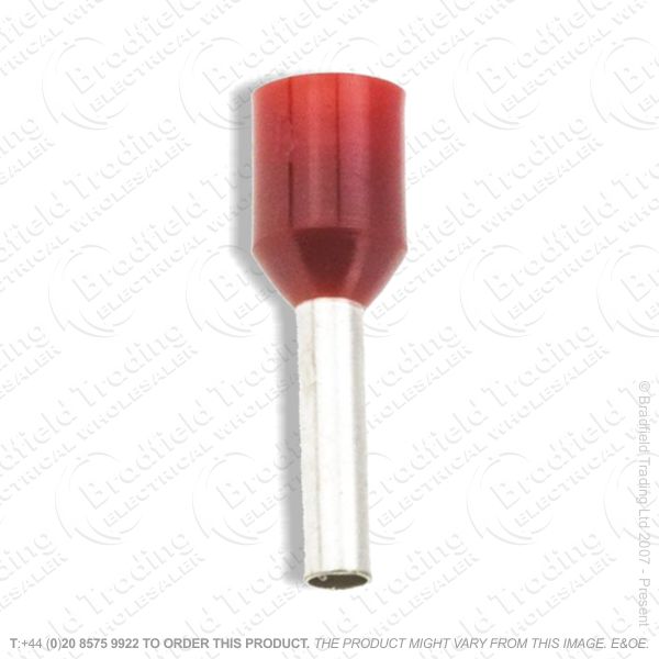 F18) Bootlace Ferrule Ins 1.5mm Red 100