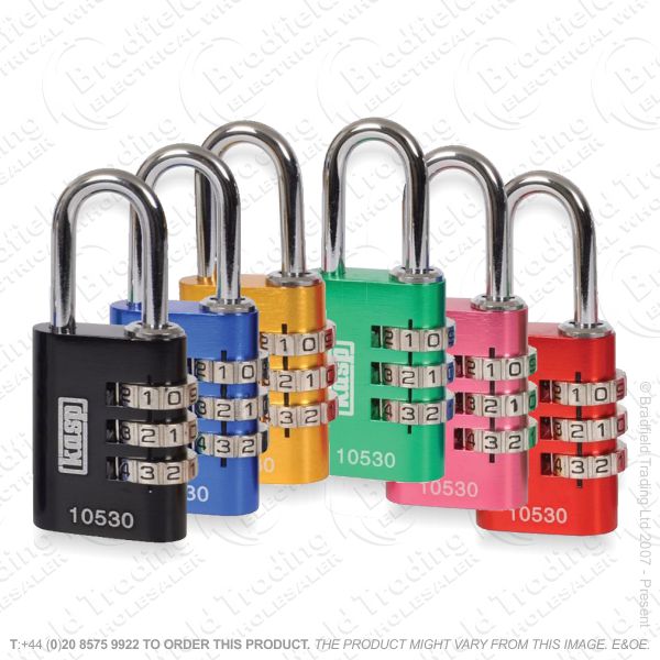 G57) Combination Padlock Aluminium 20mm Kasp