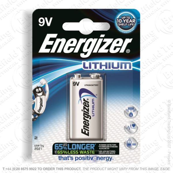 E08) Battery 9V lithium Single ENERGIZER