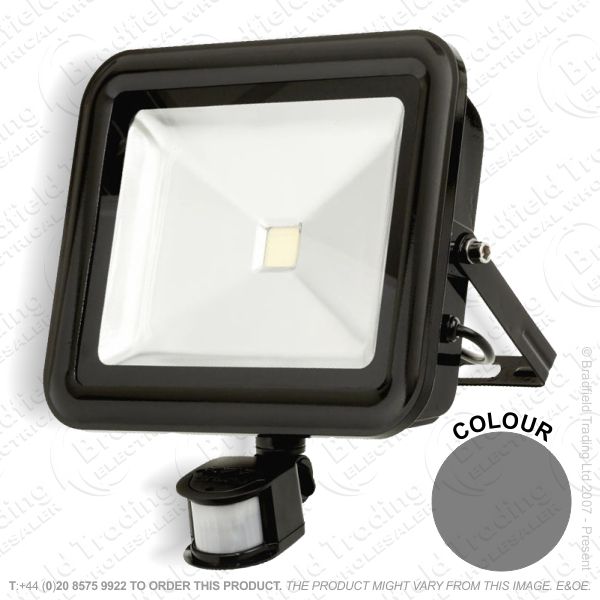 B20) Black LED PIR Floodlight 50W IP65 L8515B