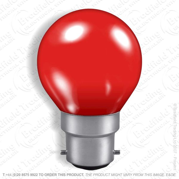 A33) LED Golf Round 45mm 1W BC RED PROLITE