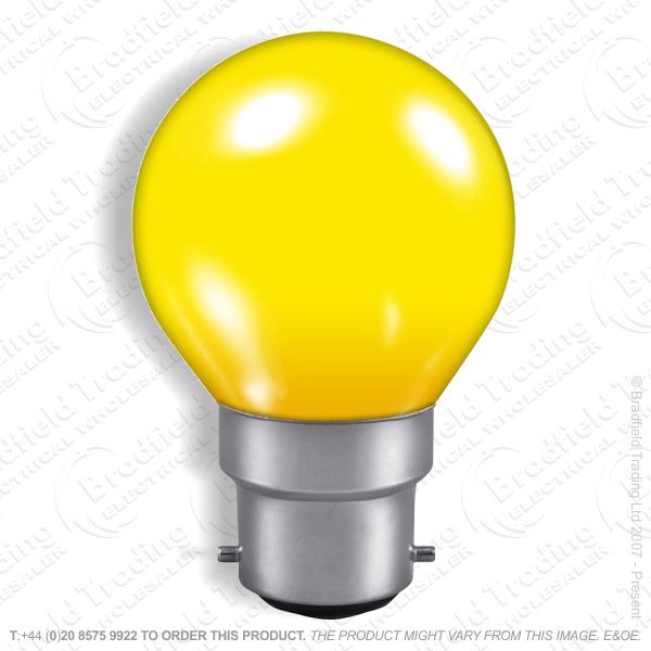 A33) LED Golf Round 45mm 1W BC Yellow PROLITE
