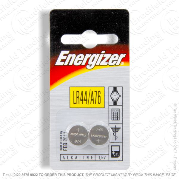 E09) Battery 1.5V Alkaline LR44 pk2 ENR