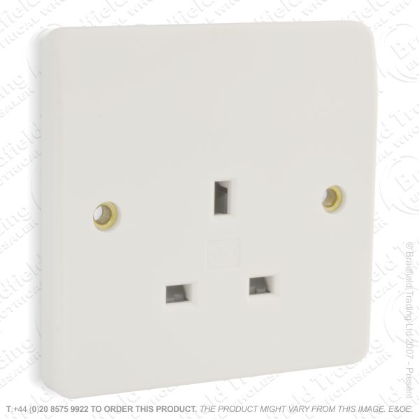 I20) Socket 1G 13A white Unswitched MK