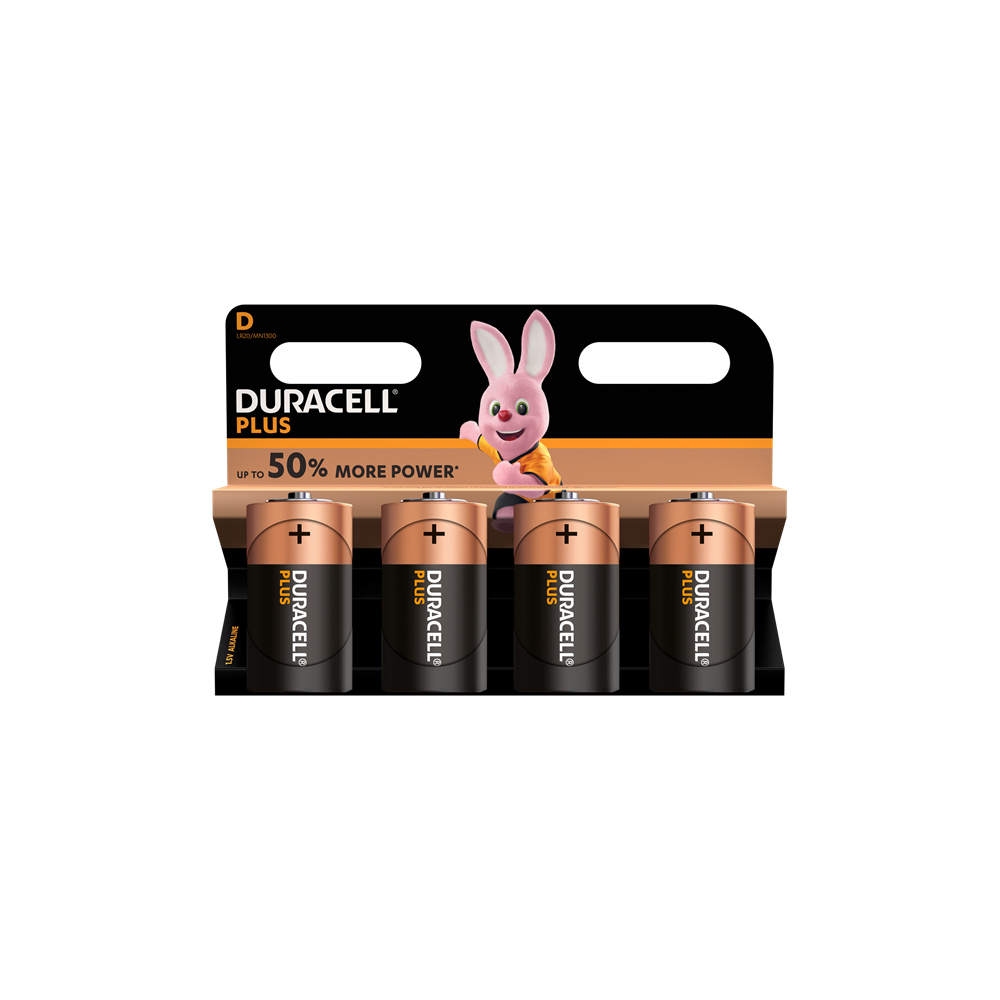 Battery  D  1.5V DURACELL Plus (Pkx4)