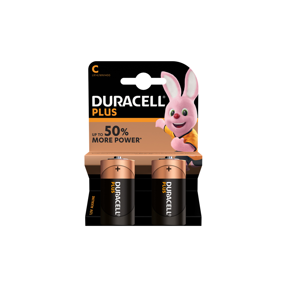 E04) Battery  C  1.5V DURACELL Plus (Pkx2)