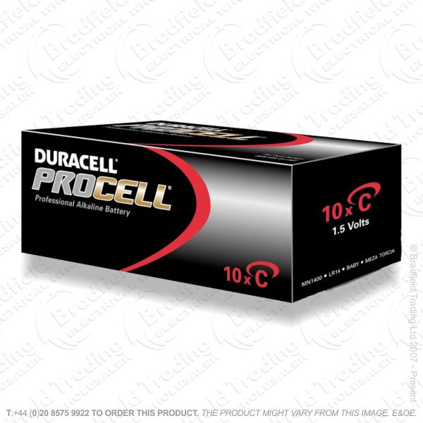 E04) Battery  C  1.5V  Procell Box10 DURACELL