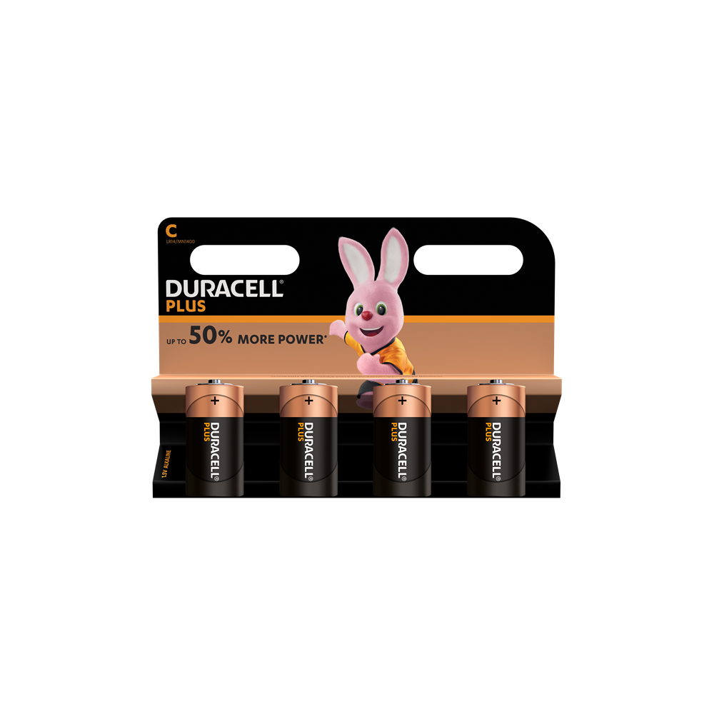 Battery  C  1.5V DURACELL Plus (Pkx4)