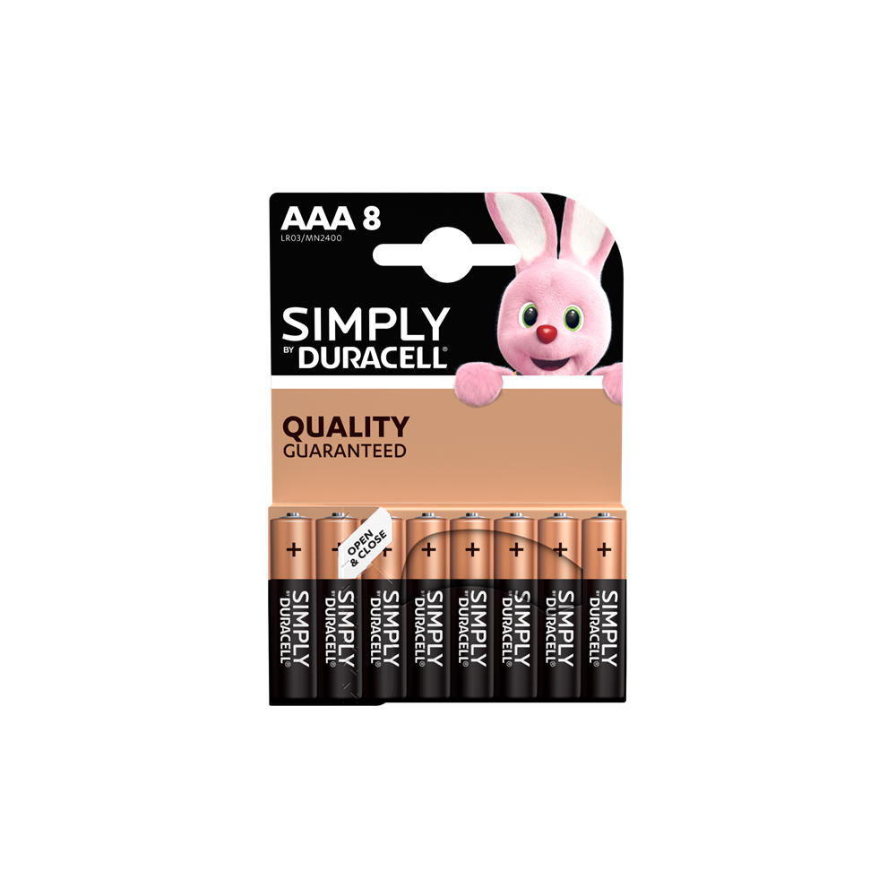 E04) Battery AAA 1.5V DURACELL Simply pk8