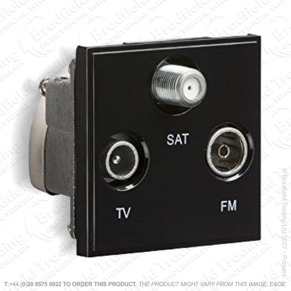 Triplex TV/FM/SAT Socket Module Black