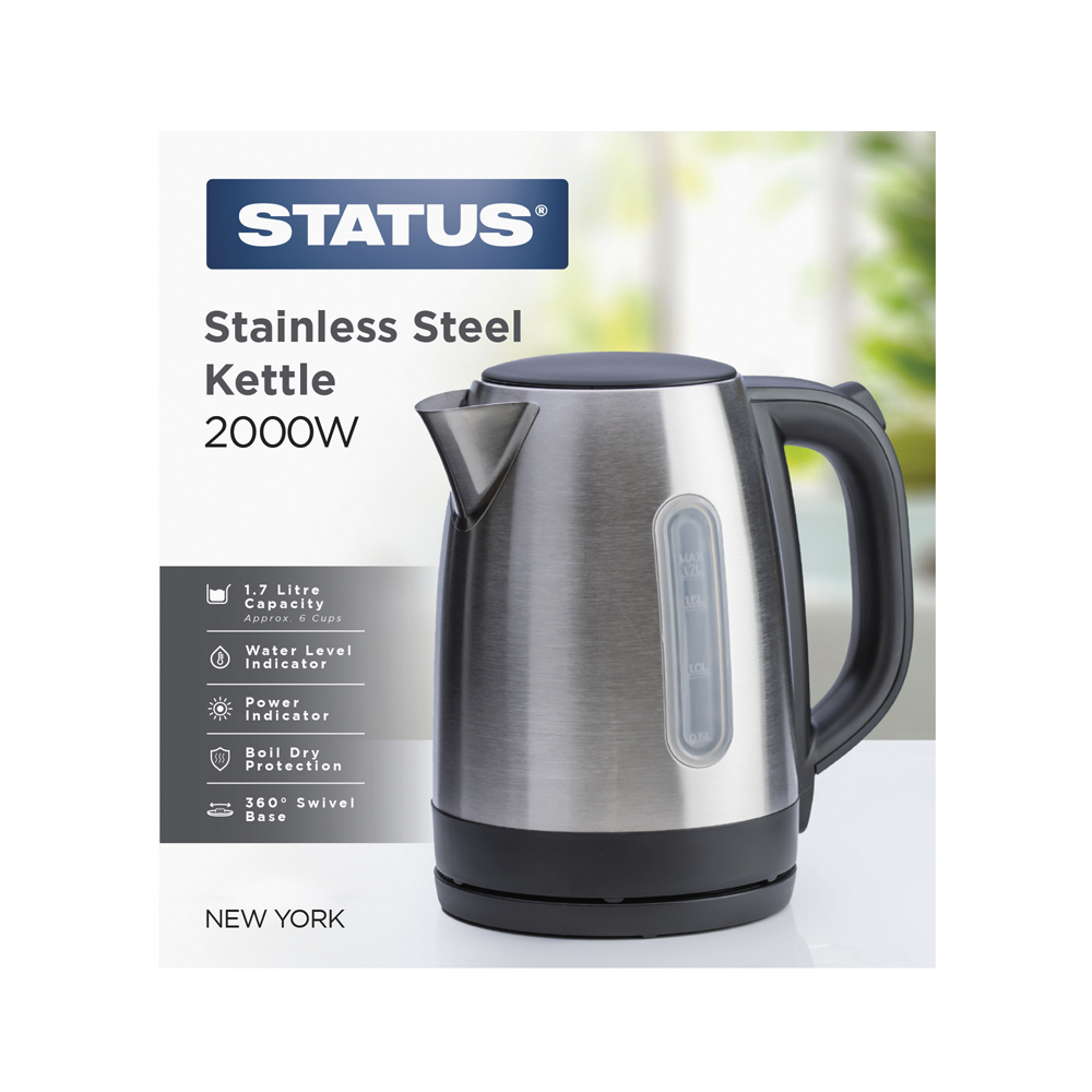 Kettle Cordless 1.7L Stainless steel 2kW STAT