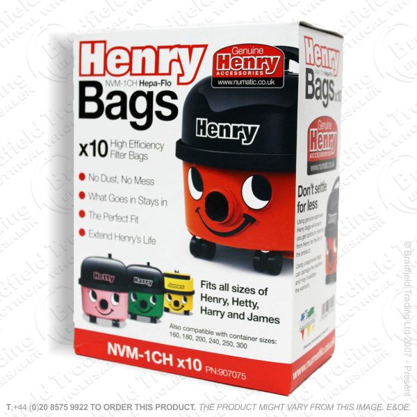 Geniune Henry Hoover Bags 1C Pk10 604015
