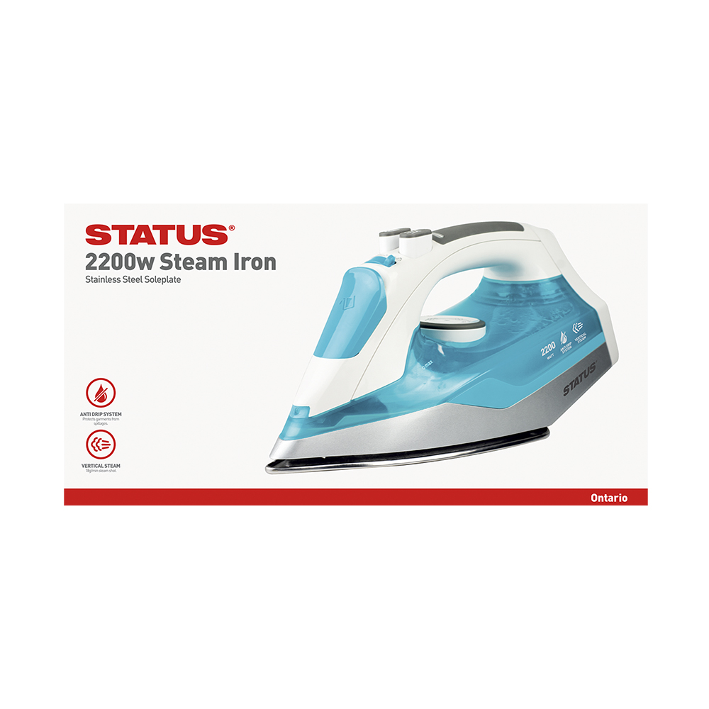 Steam Iron Premium 2400w Aqua Blue STATUS