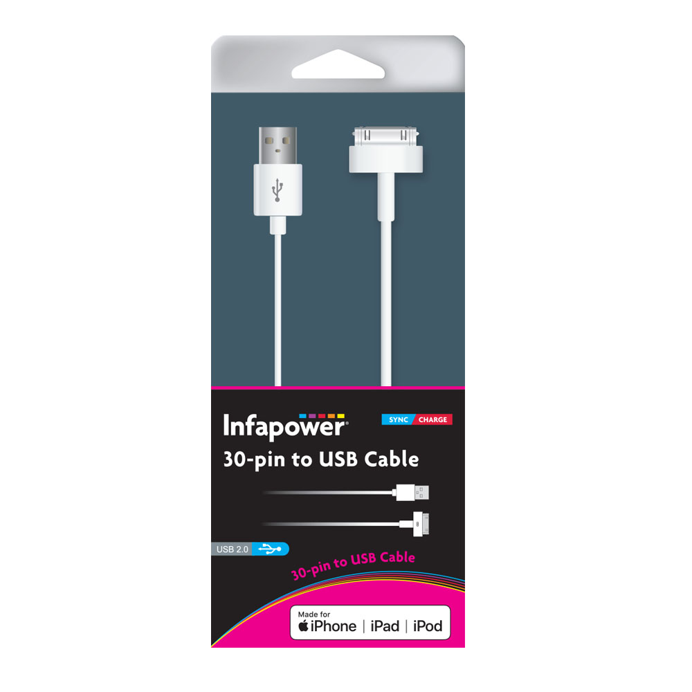 E18) Iphone Apple 30pin USB Cable INFAPOWER